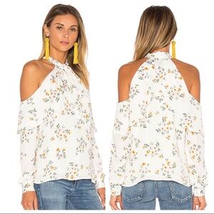 L’academie Floral Cold Shoulder Top